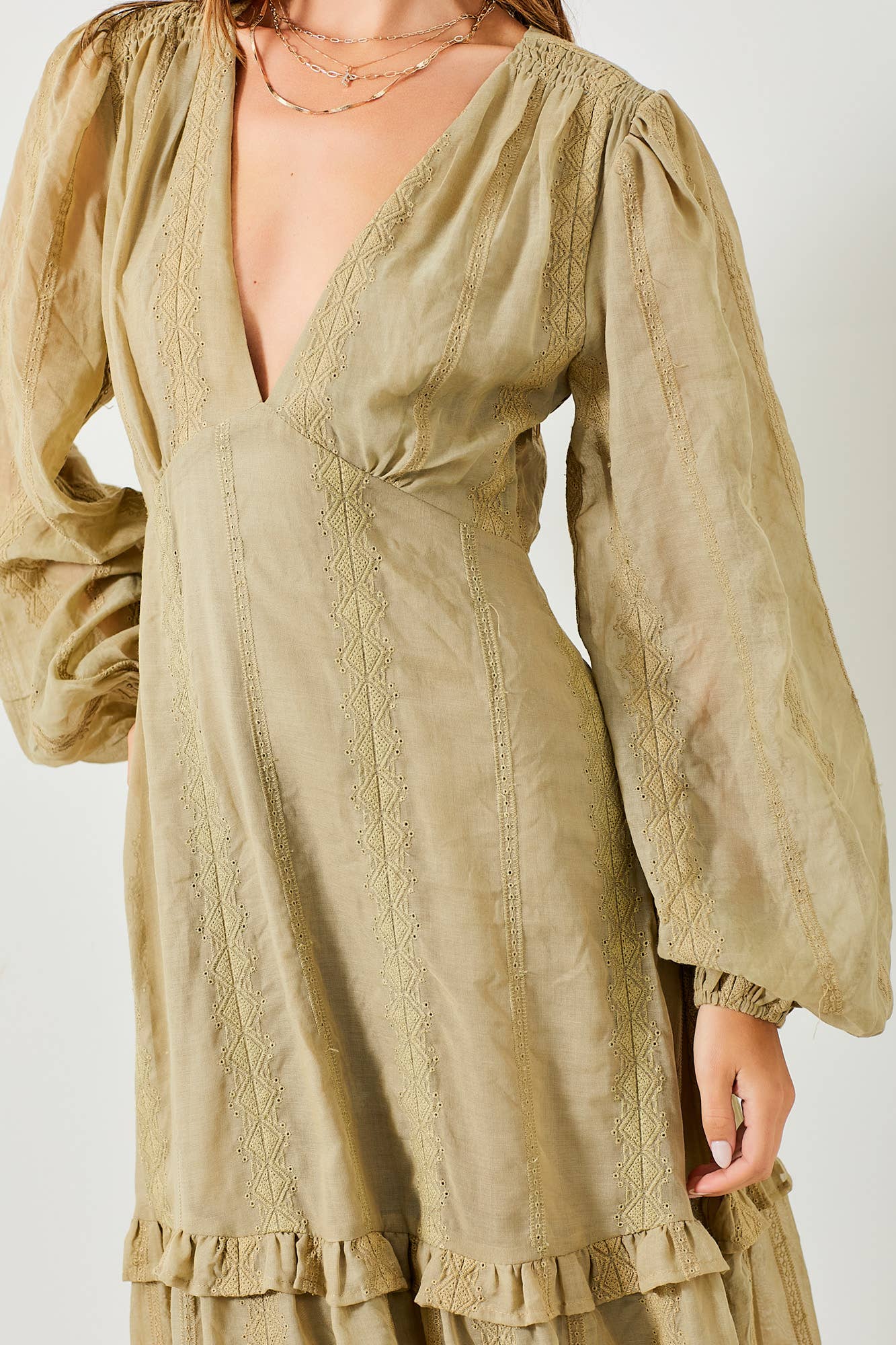 Deep V Neck Maxi Dress