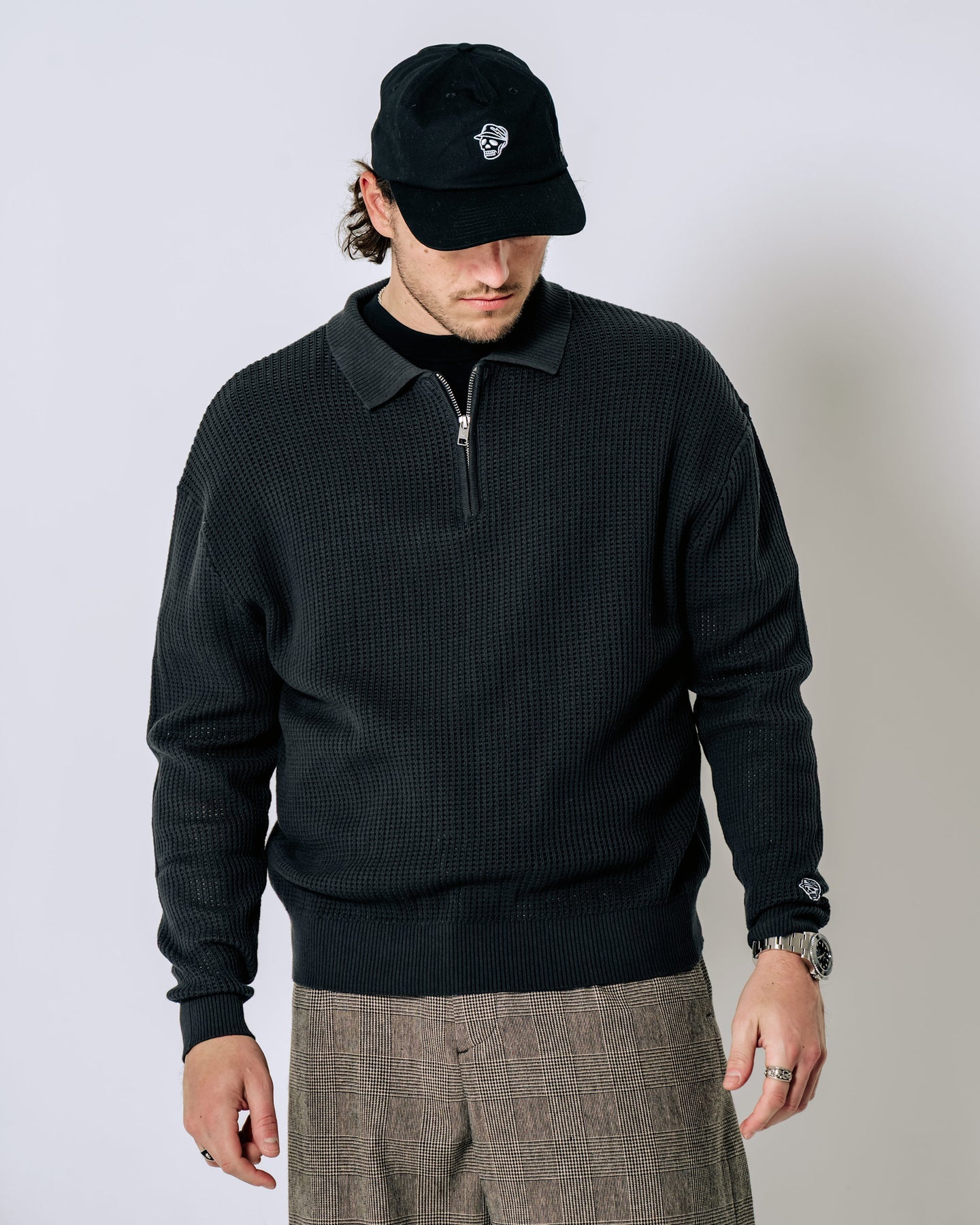 Loose Knit Quarter Zip Pullover