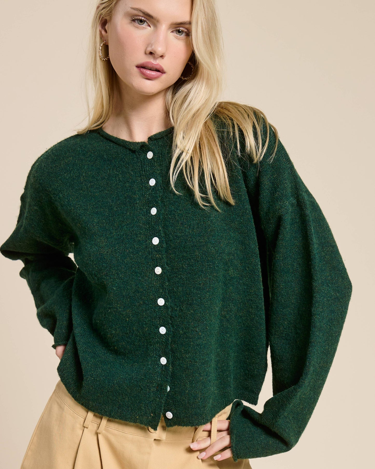 Essential Button Down Cardigan Top