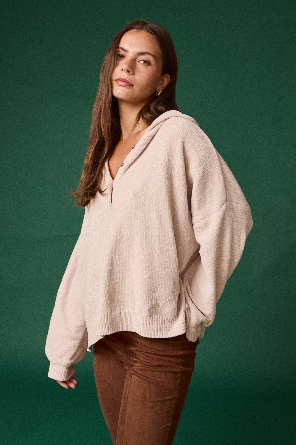 Oversized Button-Up Knit Sweater