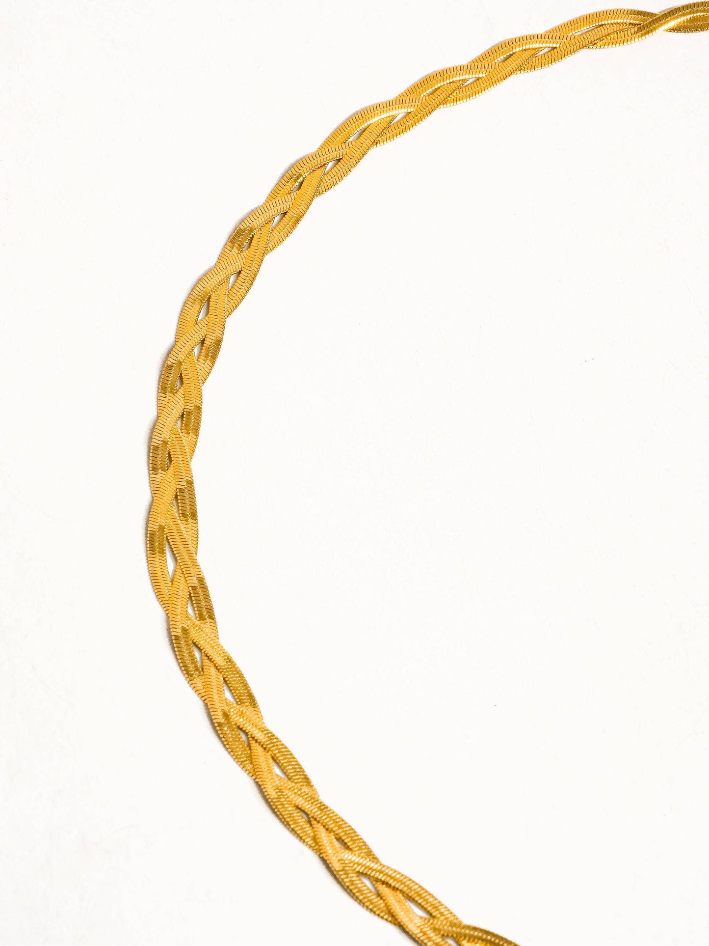 Vedette 18K Gold Non-Tarnish Braided Snake Chain Necklace