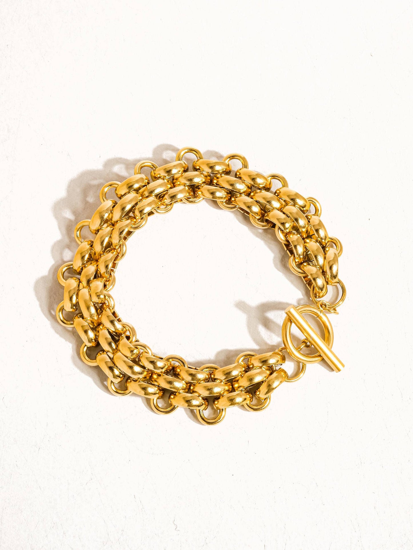 Donni 18K Gold Non-Tarnish Bold Weave Bracelet
