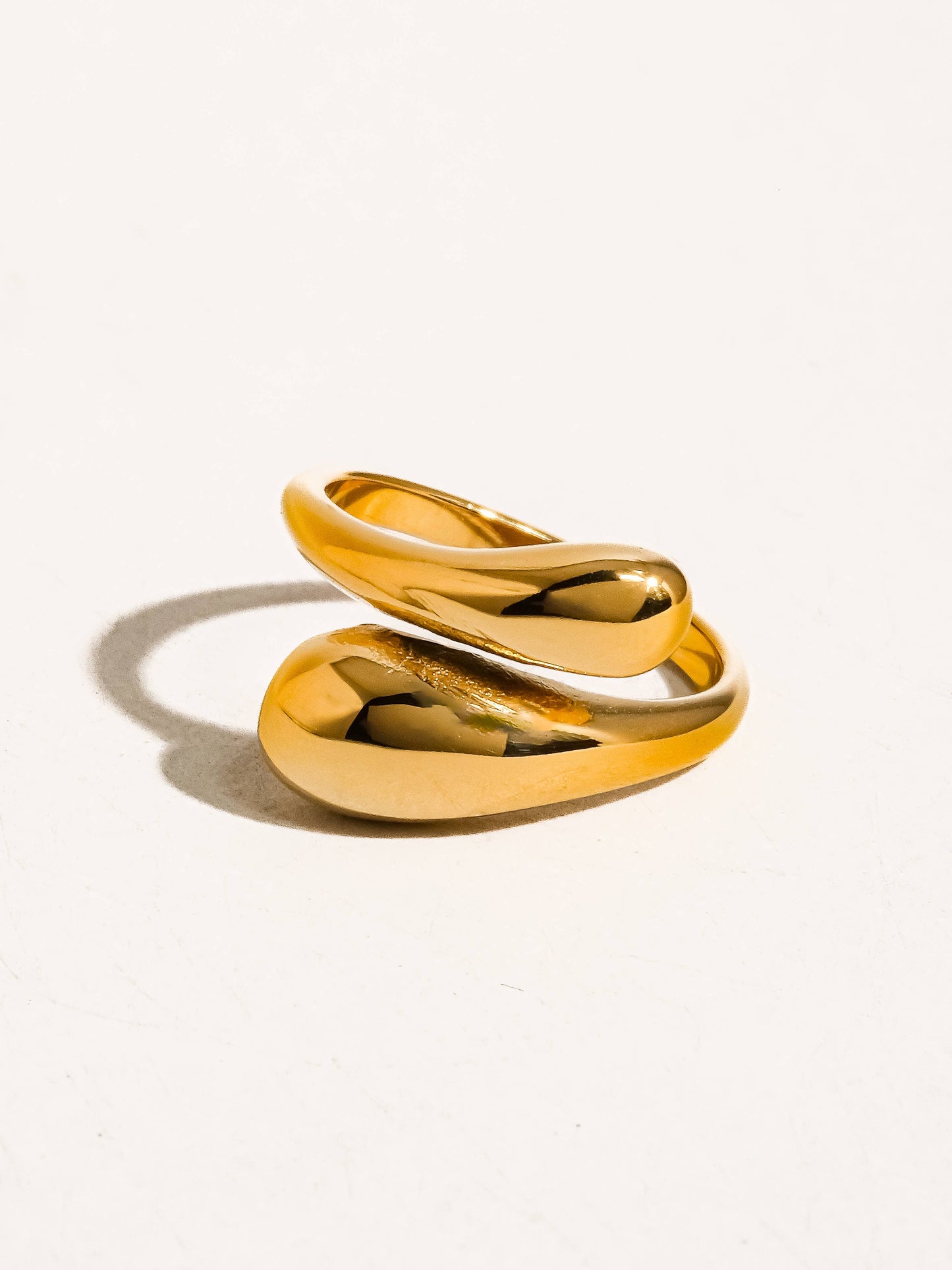 Gabrielle 18K Gold Non-Tarnish Open Twist Ring