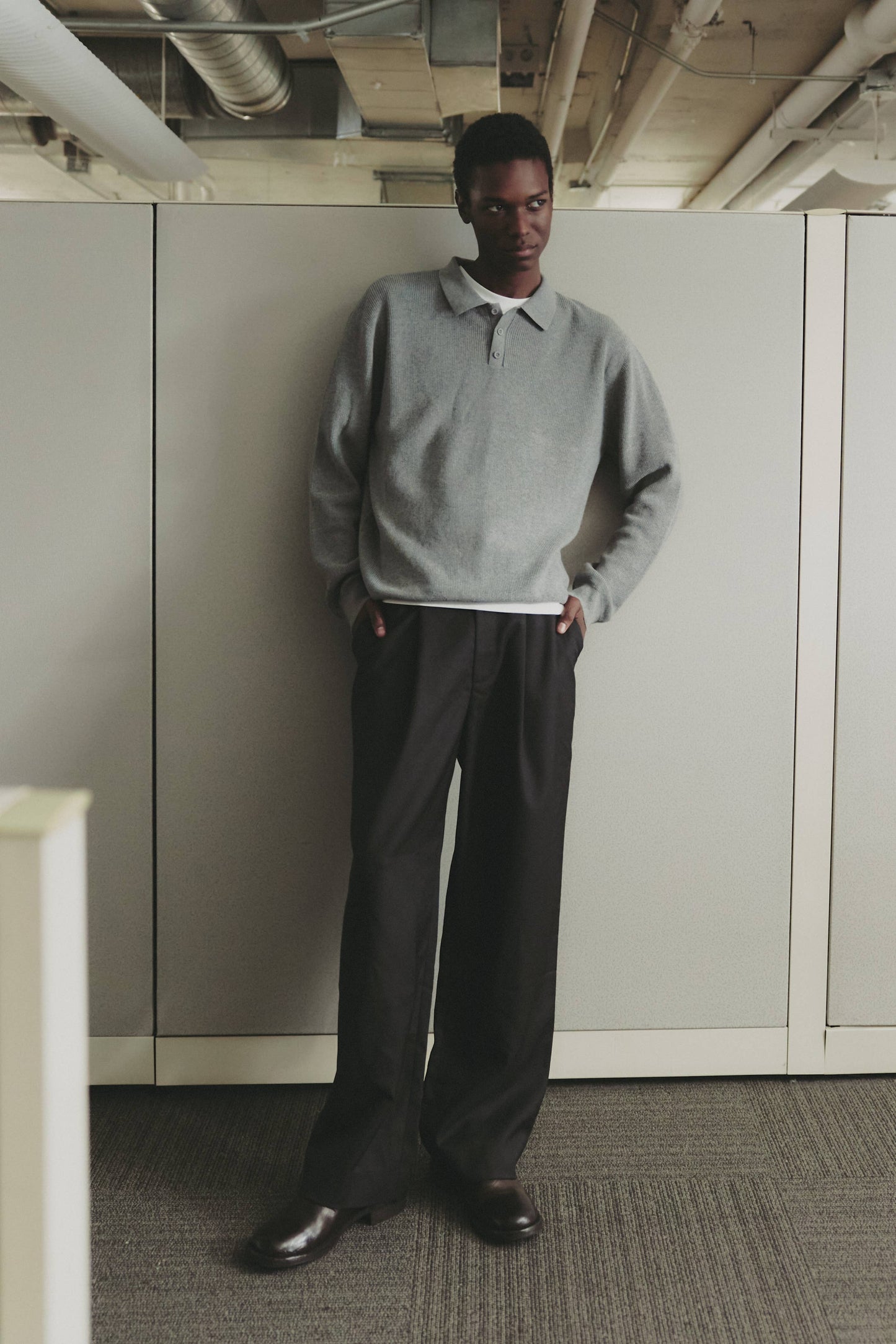 Knit Polo Sweater Top