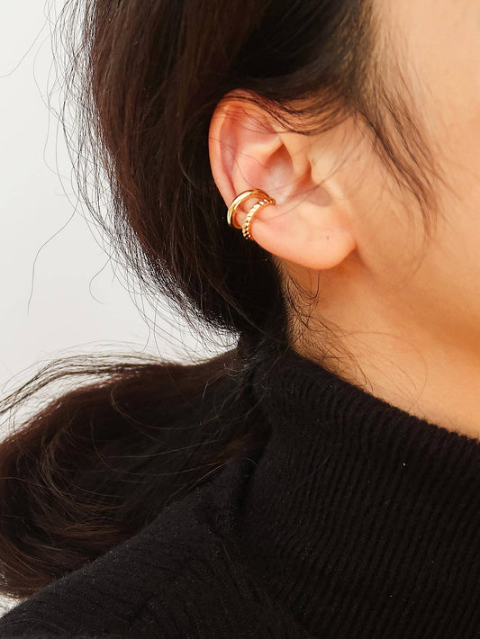 Lucas 18K Gold Non-Tarnish Braided Ear Cuff