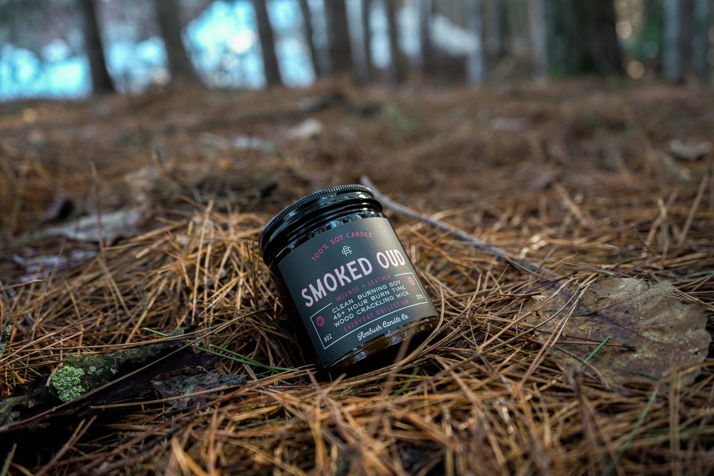 Smoked Oud | Incense + Leather 8oz Soy Candle