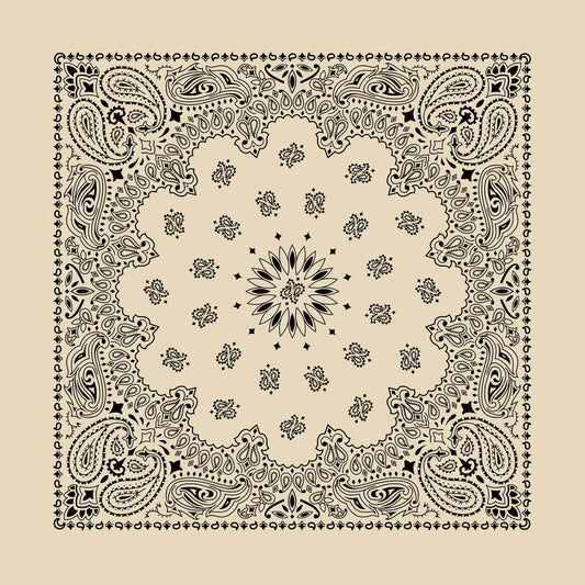 Bandanna - 22" MADE IN USA - Contemporary Natural Paisley
