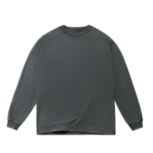 Oversized Box Long Sleeve Tee Vintage Black