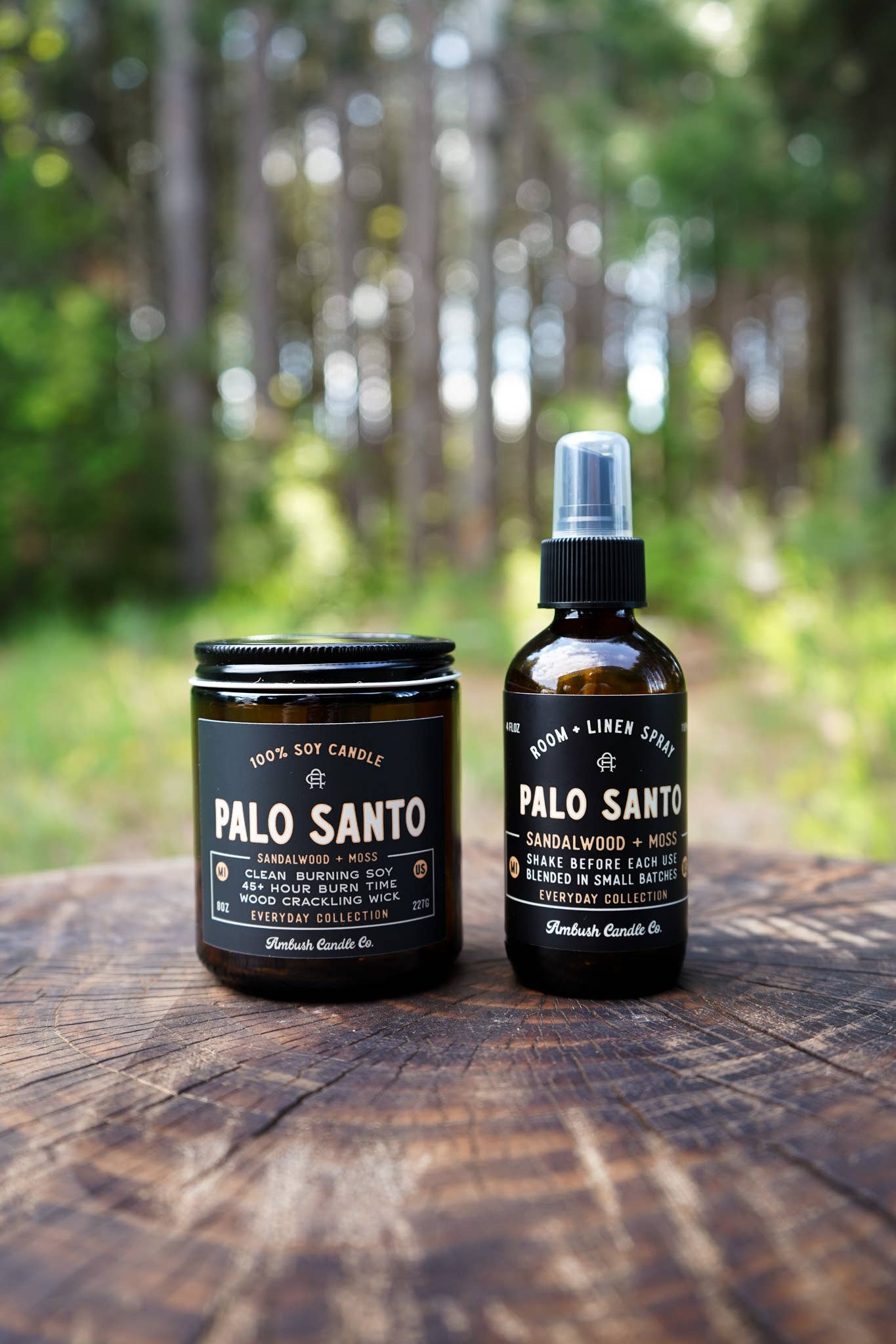 Palo Santo | Sandalwood + Moss 8oz Soy Candle