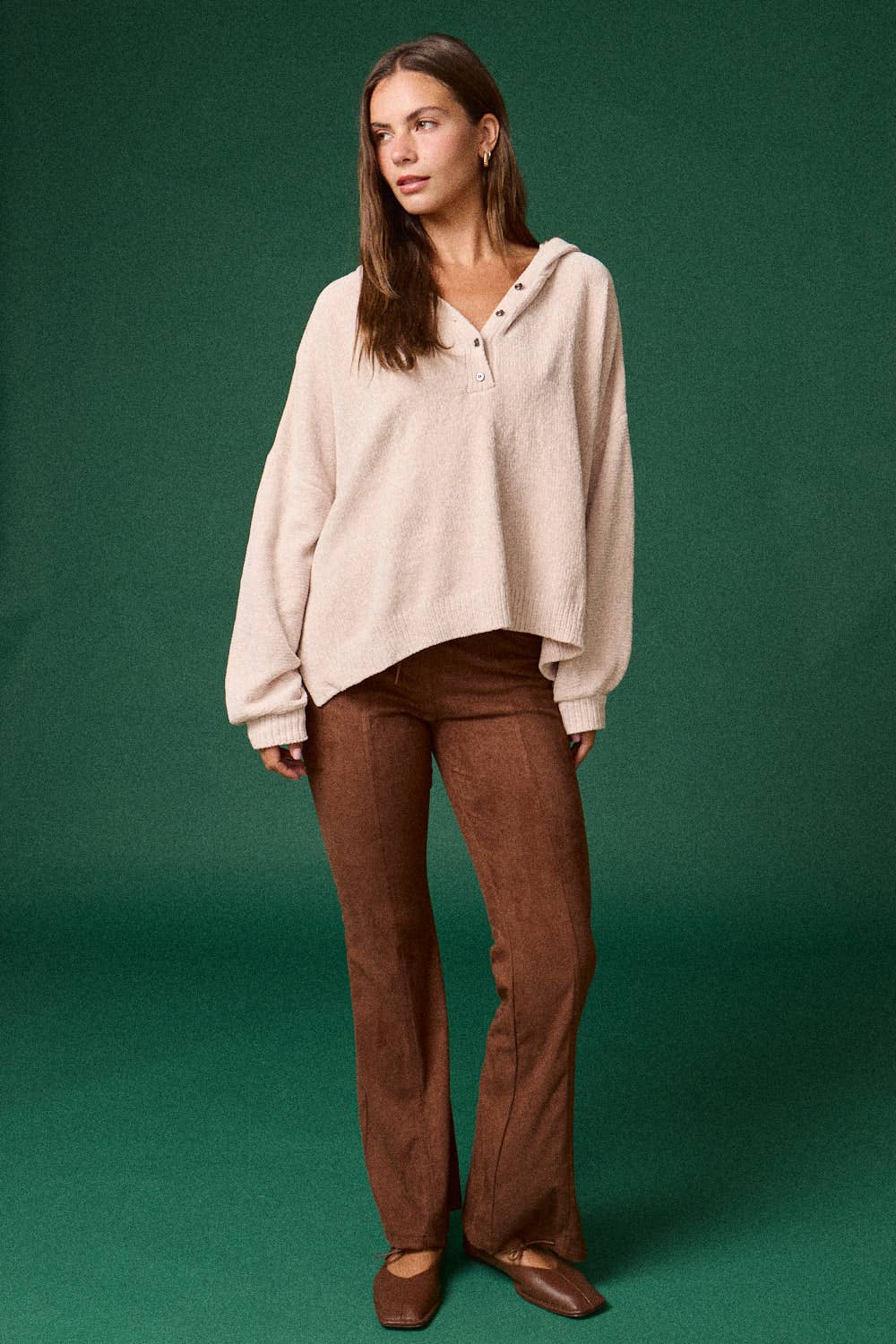 Oversized Button-Up Knit Sweater