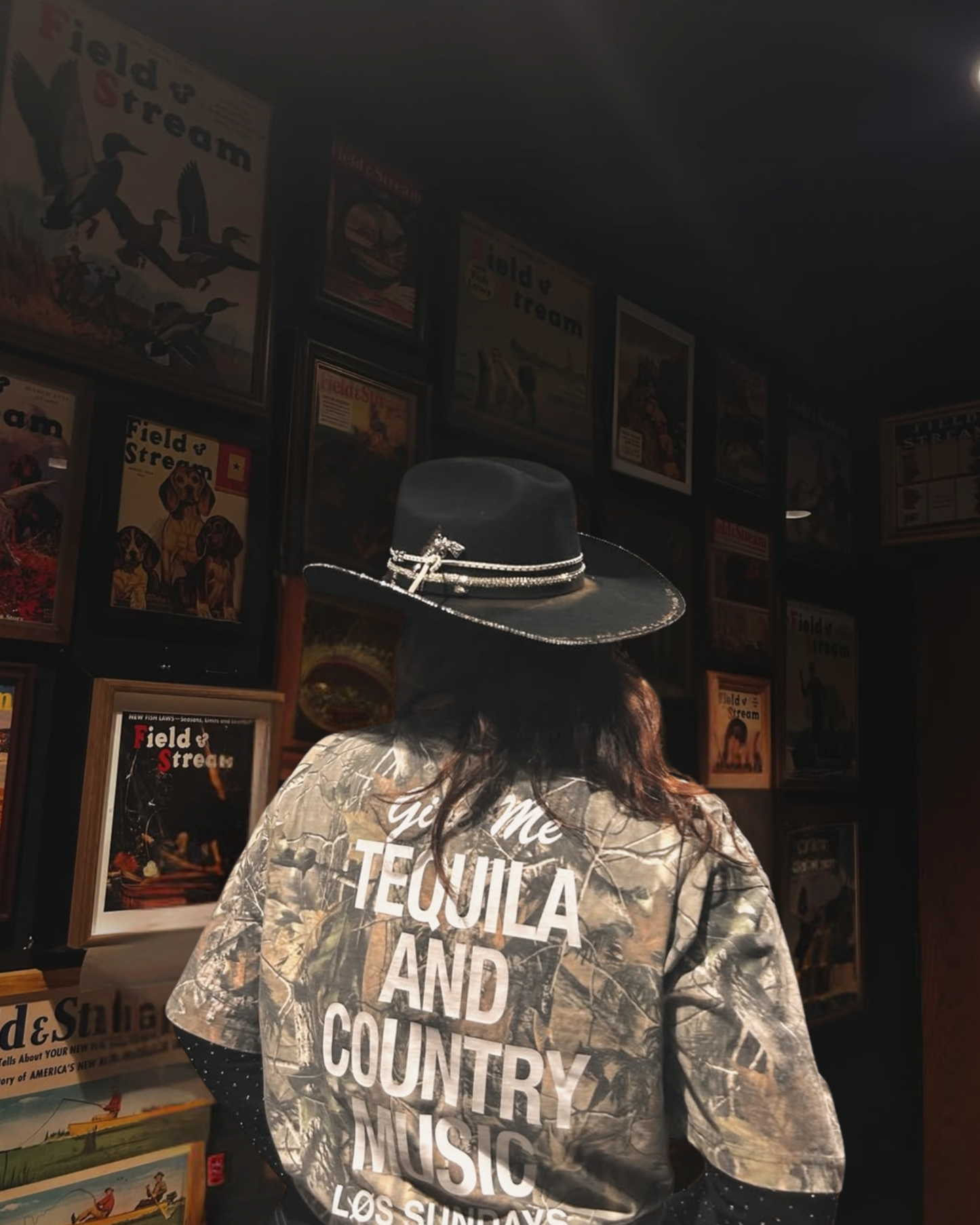 The Tequila & Country Music Tee - Camo/White