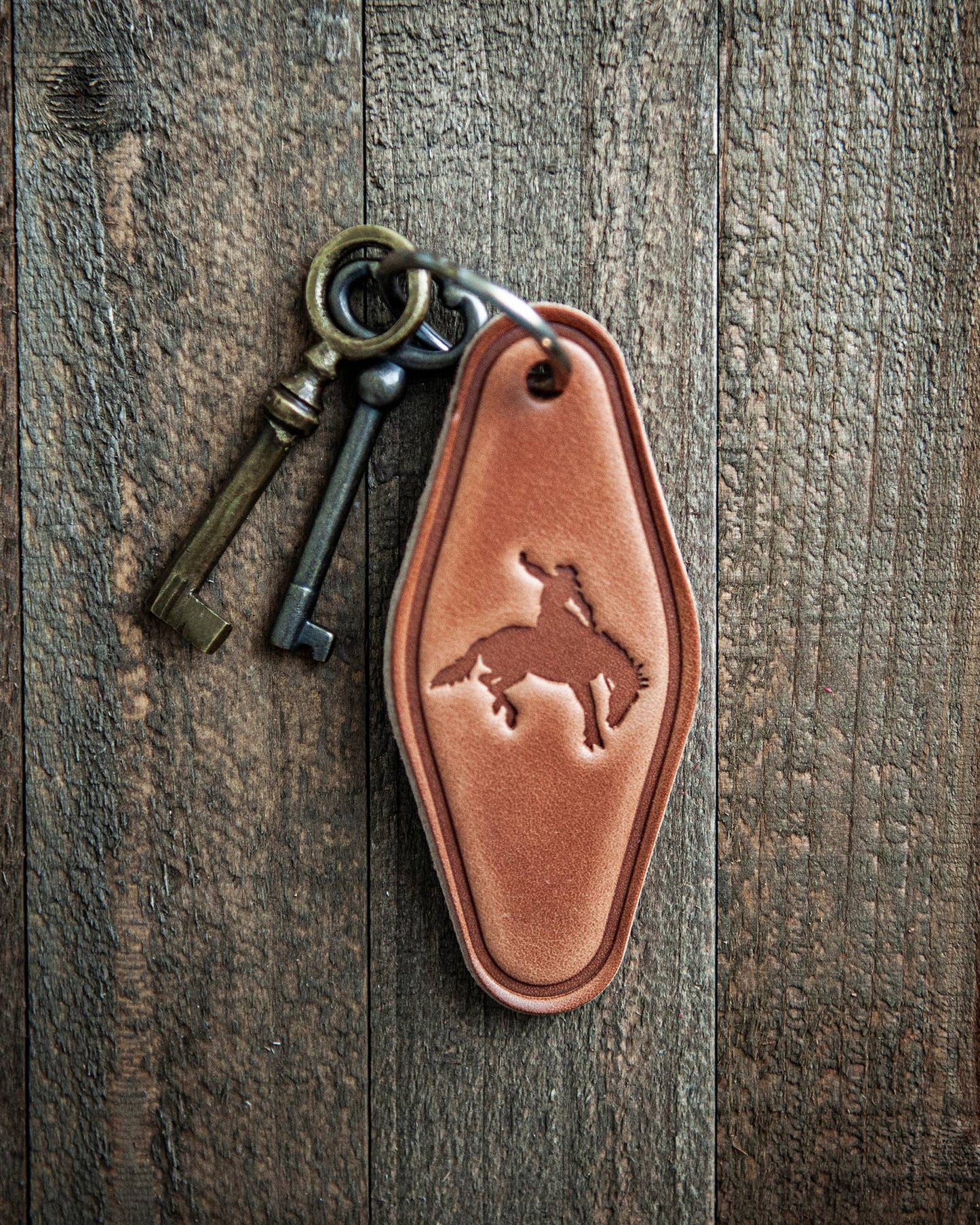 Bronco Leather Keychain Motel Style