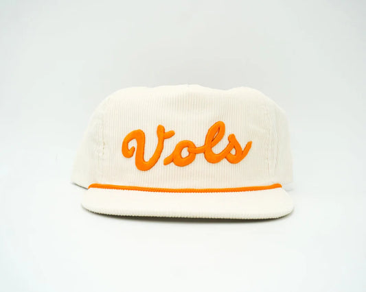 Corduroy Vols Script Hat – White