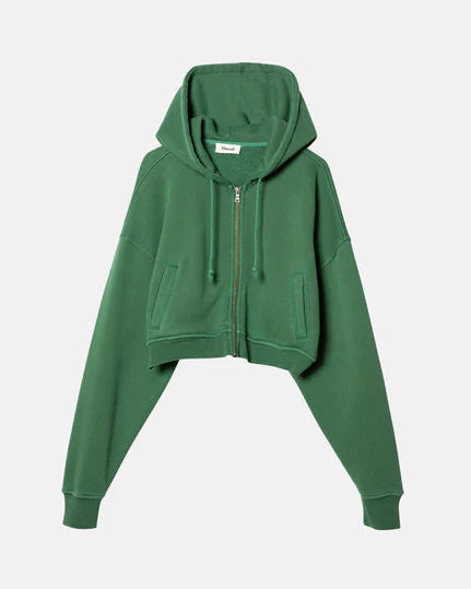 Babydoll Crop Zip Hoodie