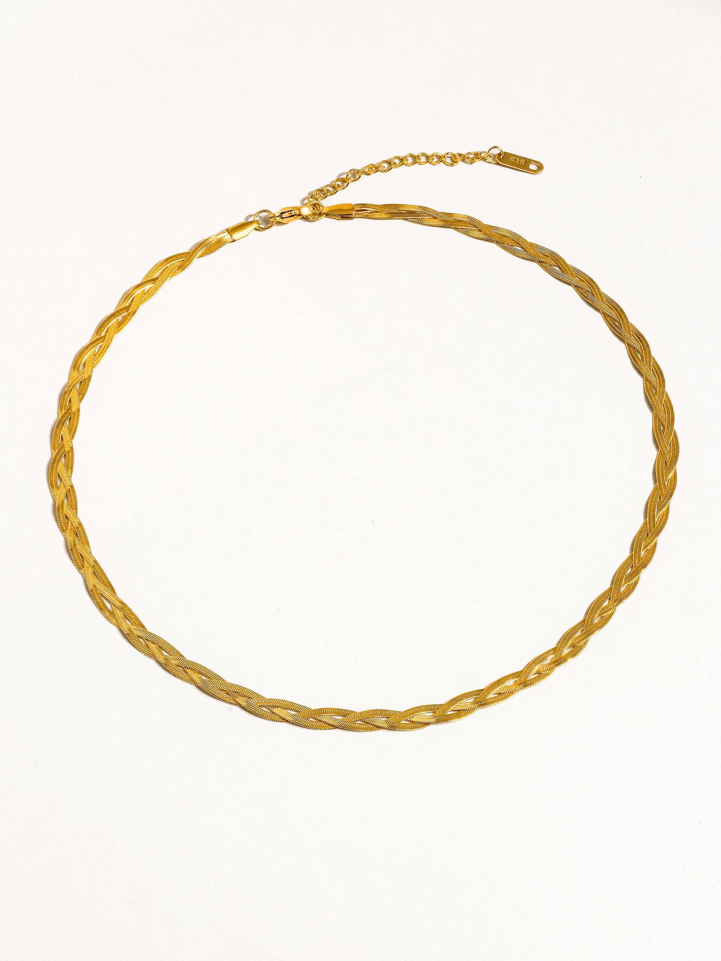 Vedette 18K Gold Non-Tarnish Braided Snake Chain Necklace