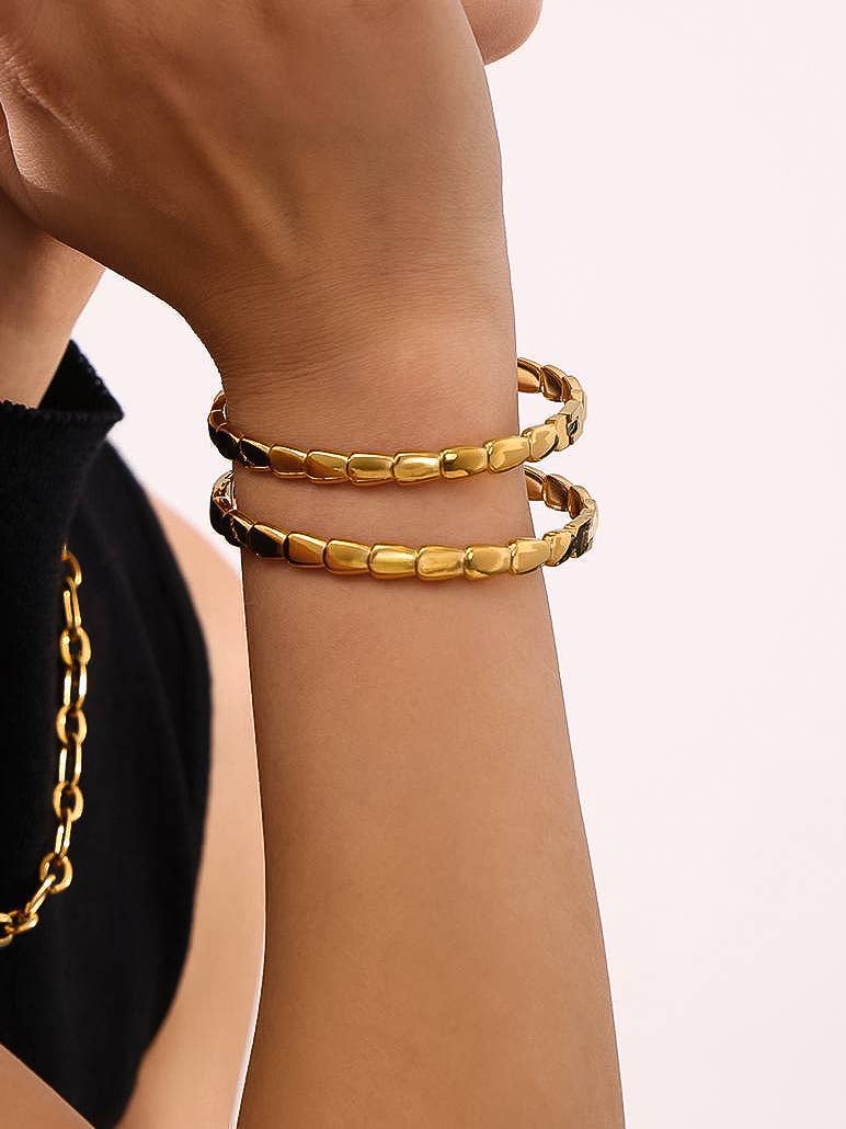 Brae 18K Gold Non-Tarnish Thin Serpent Bangle