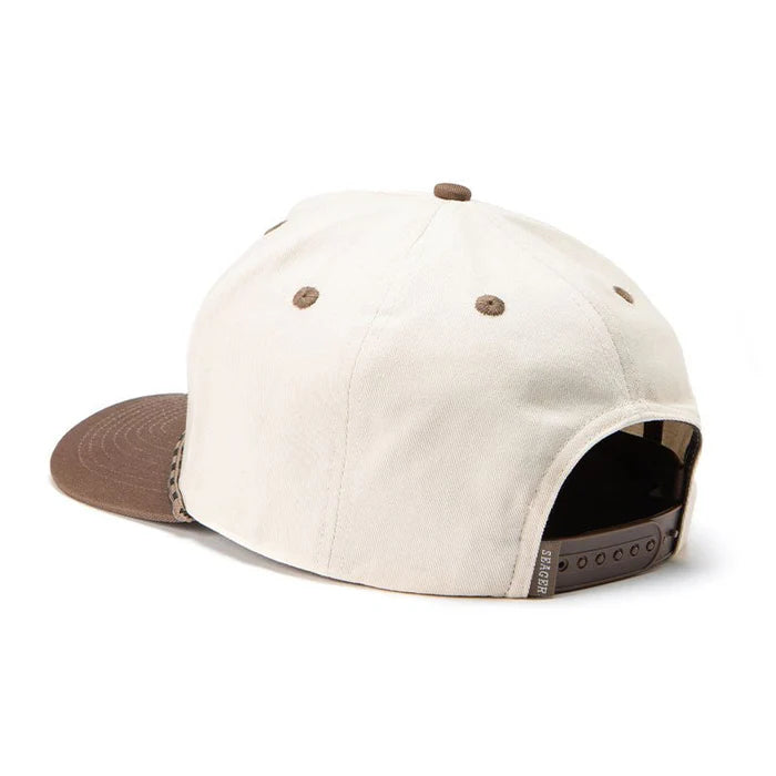 Branded Snapback – Cream/Brown