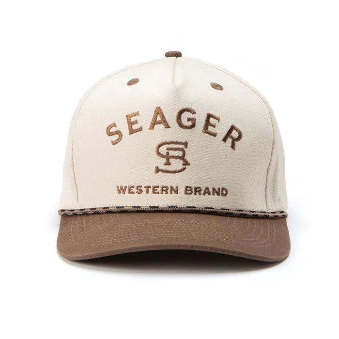 Branded Snapback – Cream/Brown