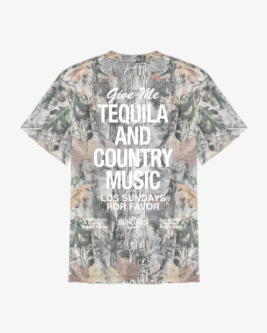 The Tequila & Country Music Tee - Camo/White