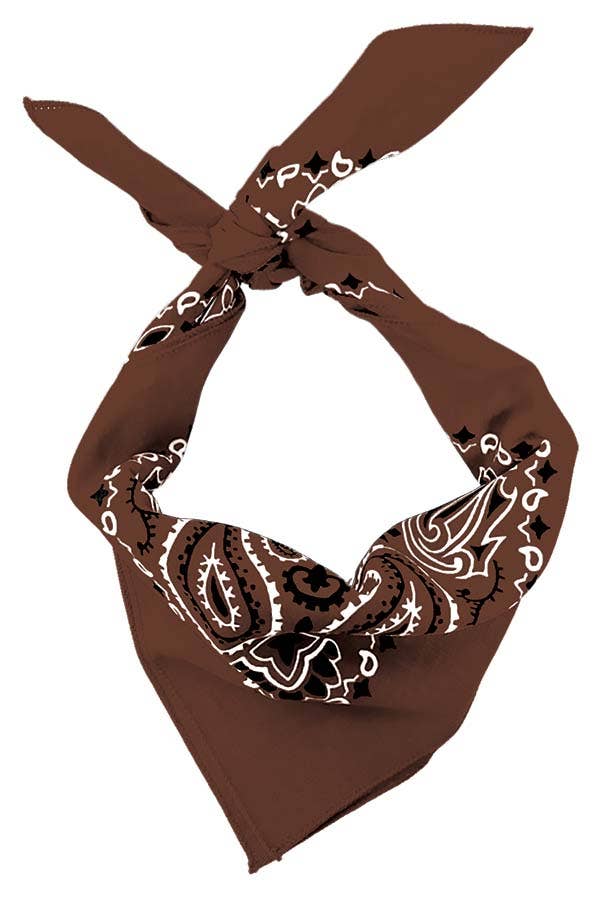 Bandanna - 22" MADE IN USA - Cocoa Paisley